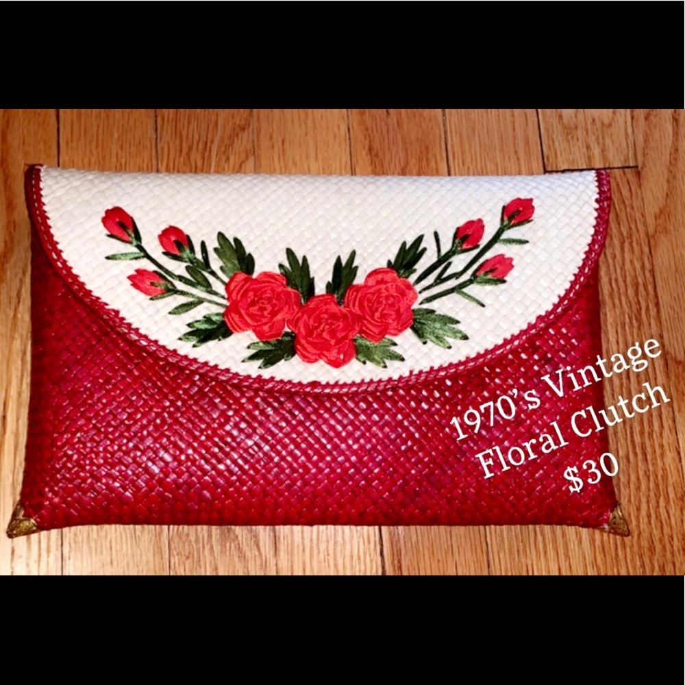 💄1970’s Vintage Floral Clutch